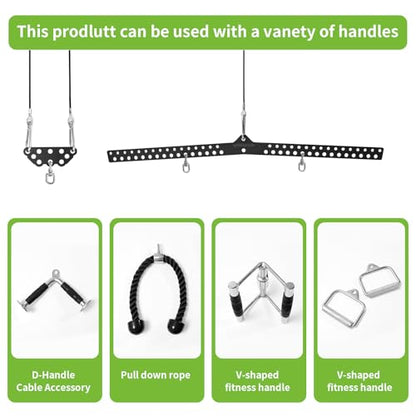 Multi-Grip LAT Pull Down Bar Hardened Powder-Coated Finish, 360° Rotating Stainless Steel Adapter, Neutral & Wide Grip Spreader Bar for Pulley System Gym & Cable Machines - color: BLACK-38&6in