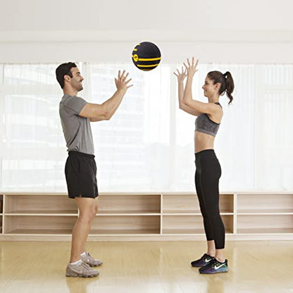 JFIT Dual Texture Medicine Ball – Weighted Exercise Ball for Strength, Core & Functional Fitness Training - style: 8lb
