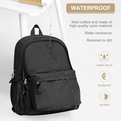 Casual Laptop Backpack for Women Men College Bookbag Waterproof Lightweight School Bag 15.6inch Laptop Daypack Large Capacity School Backpack for Teens Boys Girls, Black - color: Black a