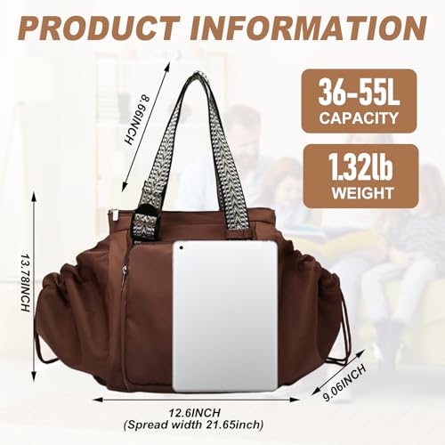 Multifunctional Travel Organizer Bag for Ladies - Doubles as a Stylish Backpack, Crossbody and Shoulder Bag, Boasts Great Storage Capacity (Dark Brown) - color: Dark Brown