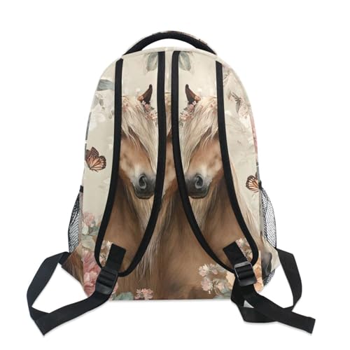 susiyo Retro Flower Horse School Backpack Bookbag Lightweight College Back Pack Travel Camping Casual Daypack for Teens Girls Boys Women Men - color: Retro Flower Horse