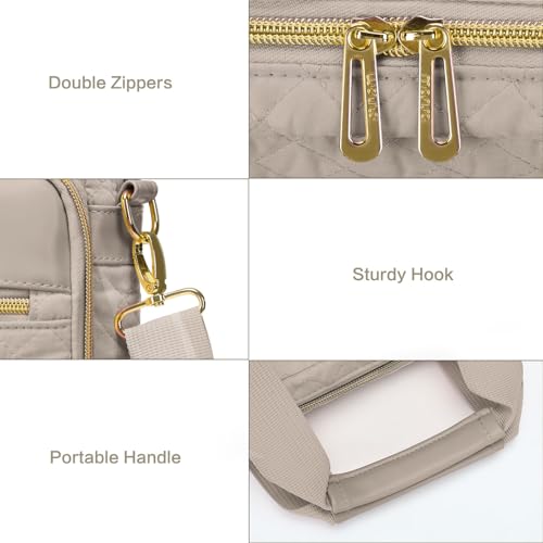 MOSISO 13-14 inch Laptop Bag, Laptop Briefcase Messenger Compatible with MacBook Neo 13 inch/Air 13.6/13 /Pro 13/14, Square Quilted Computer Bag Work Office Business with 3 Pockets&Strap, Taupe Brown - color: Taupe Brown, size: 13.3 inch
