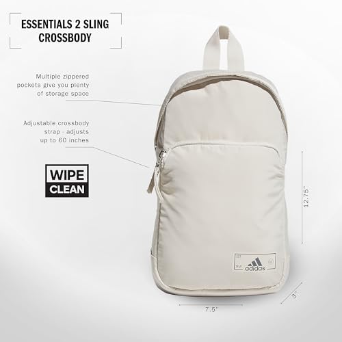 adidas Essentials Crossbody – Athletic Sling Bag with Phone Pocket - color: Alumina Beige/Grey Four/2.0