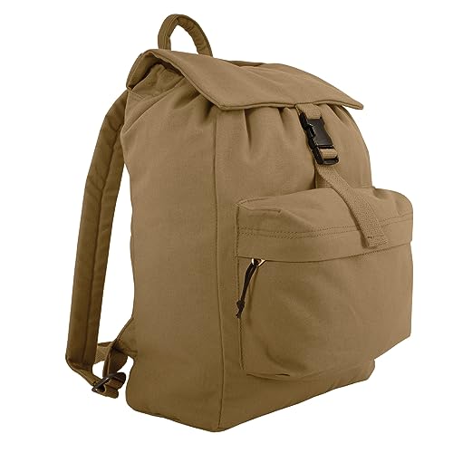 Rothco Canvas Daypack – Heavy-Duty Cotton Canvas Backpack for Hiking, Camping, Traveling, and Daily Use – 34L Capacity - color: Coyote Brown