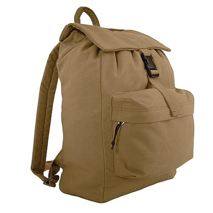 Rothco Canvas Daypack – Heavy-Duty Cotton Canvas Backpack for Hiking, Camping, Traveling, and Daily Use – 34L Capacity - color: Coyote Brown