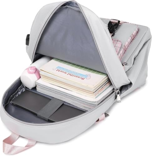 Acmebon Girl Roomy Fashion Laptop Backpack Casual Daily Backpack for Women Grey - color: Grey