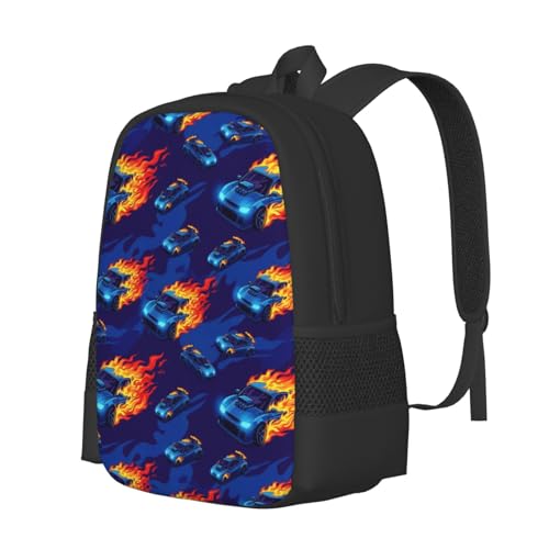 Sturdy Polyester Shoulder Pack Blue Red Fire Truck, Anti Theft Spacious Camping Rucksack Casual Daily Bag for Men Women Fitness Outdoor Activity - color: Design (579)