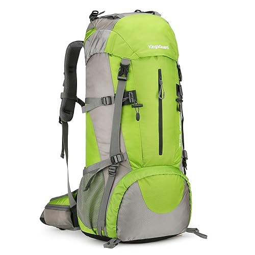 70L Camping Hiking Backpack with Rain Cover Waterproof Backpacking Backpack for Hiking Treeking Climbing Outdoor - color: Green