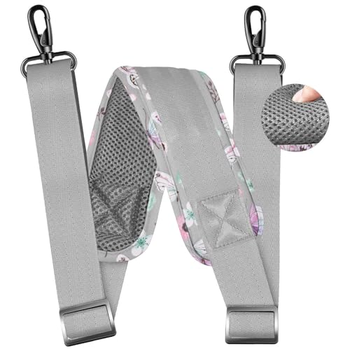 ZINZ 79 inch Shoulder Strap, Extra-thick Fixed Cushion Pad and Dual Clasps Universal Replacement Strap with Metal Swivel Hooks for Laptop Bags, Luggage Bags, Camera, Crossbody(Butterfly) - color: Butterfly