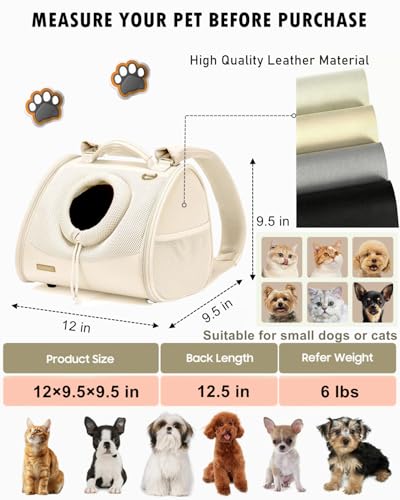 Small Dog Cat Chest Carrier Backpack,Adjustable Ventilated Front Facing Backpack Carrier for Small Dogs Cats Puppy,Airline Approved Lightweight Doggy Backpack for Travel Hiking Outdoor - color: Beige