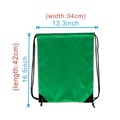 Drawstring Backpack Bulk 24Pcs Draw String Backpack Bags DIY Gym Sports Traveling Yoga Cinch Bag Sackpack Drawstring(green) - color: Green