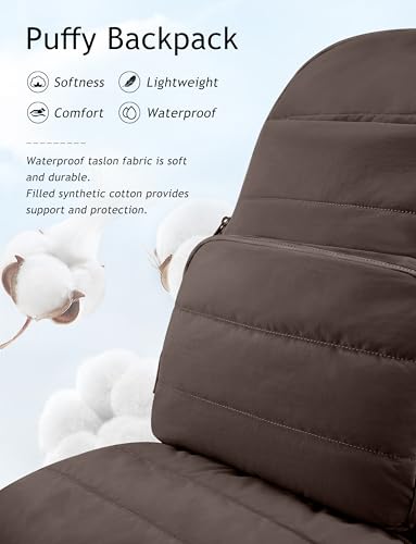 Uselike Travel Backpack for Women, 15.6 Inch Laptop Backpack, Quilted College Bookbag, Cute Work Backpacks, Water Resistant - color: Dark Brown