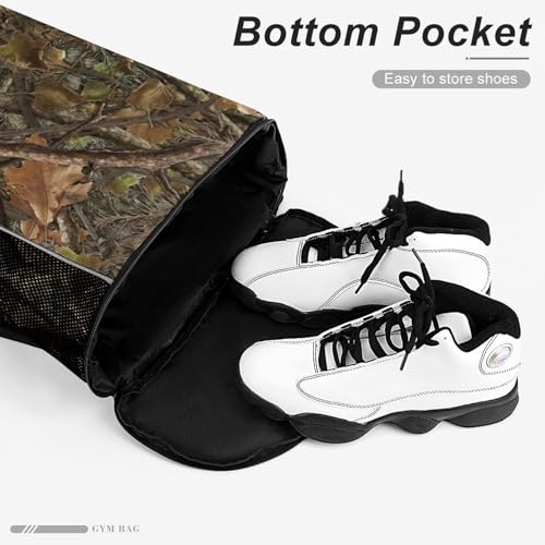 Camo Drawstring Backpack Gym Bag With Shoe Compartment String Bag Sport Beach Swimming Sackpack For Women Men - color: Camo