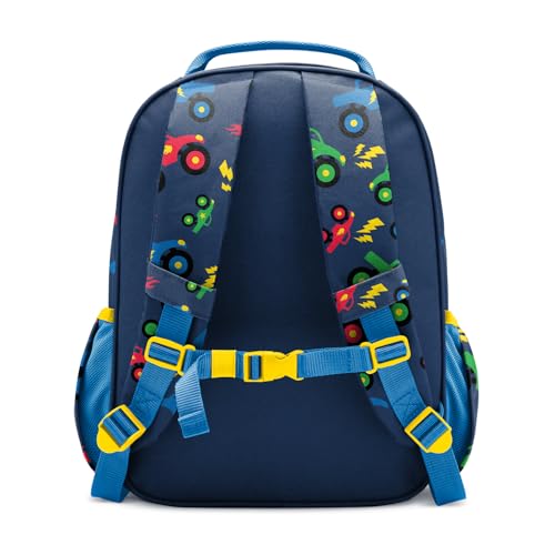 Simple Modern Medium Toddler Backpack for School Girls and Boys | Kindergarten Elementary Kids Backpack | Fletcher Collection | Kids - 15" tall | Monster Truck Rally - color: -Monster Truck Rally, style: Kids Medium