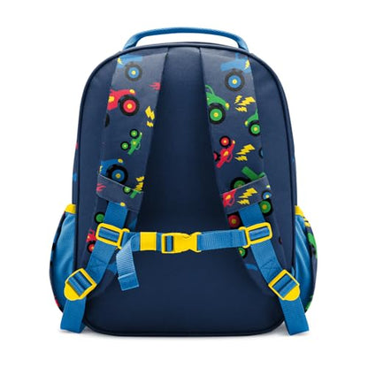 Simple Modern Medium Toddler Backpack for School Girls and Boys | Kindergarten Elementary Kids Backpack | Fletcher Collection | Kids - 15" tall | Monster Truck Rally - color: -Monster Truck Rally, style: Kids Medium