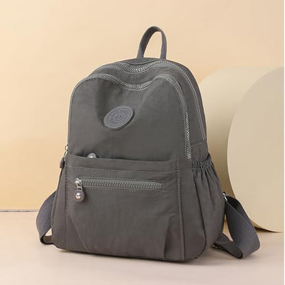 Simple Casual Solid Color Lightweight College Work Backpack Anti Theft Travel Backpack Daypack for Women (Grey) - color: Grey