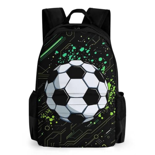Football Backpack, Durable Polyester Daypack with Laptop Compartment, Reinforced Bottom, Adjustable Shoulder Straps And Multi Pockets for Travel And Daily Use - color: Football