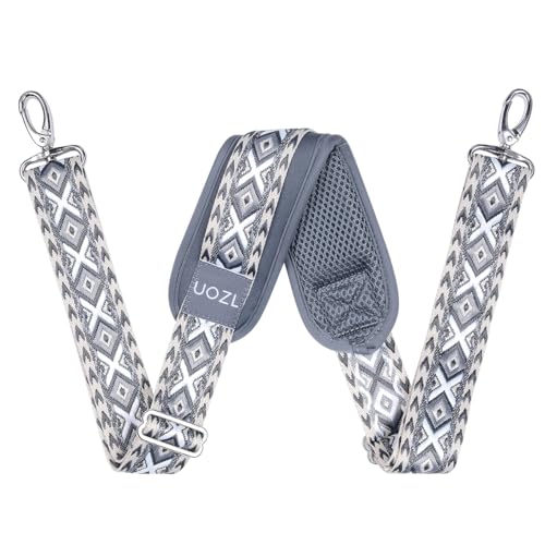 59 Inch Shoulder Straps, Soft with Ultra-Thick Fixed Shoulder Pad, Two Way Independently Adjustable Buckle Replacement Straps for Laptop Bag Messenger Bag Tool Bag Luggage,Dark Black Grey - color: Dark Black Grey, size: 59 inch
