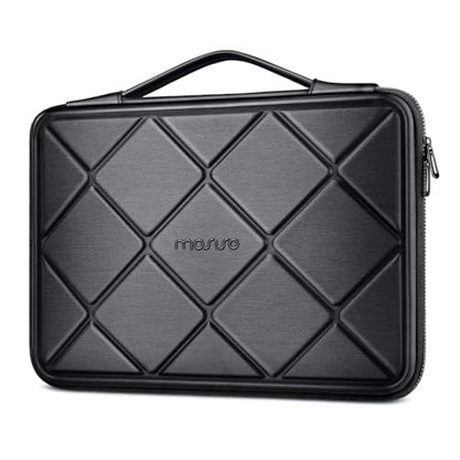MOSISO Laptop Case 16 inch, 15-15.6 inch Laptop Sleeve Waterproof Shockproof Computer Bag Compatible with MacBook HP Dell Lenovo, Checkered EVA Carrying Case Computer Bag Hard Shell with Handle, Black