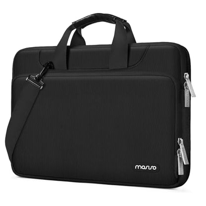 MOSISO 360 Protective Laptop Bag 15.6 inch, 15-16 inch Computer Bag Compatible with MacBook Air 15 inch/Pro 16 inch, HP,Dell,Lenovo,Asus,Notebook, Laptop Carrying Case with Strap&Handle, Black - color: Black, size: 16 inch