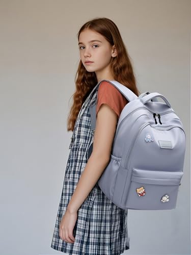 School Backpack for Teen Girls Cute Bookbag for High Middle School College Aesthetic Laptop Back Pack,Blue - color: Blue