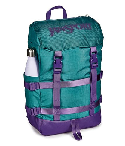 JanSport Skip Pack Backpack – 28L Capacity, Fits 13.5in Laptop, Large Main Compartment, Side Water Bottle Pocket – Ideal for Work & Travel, Emerald Pool - color: Emerald Pool