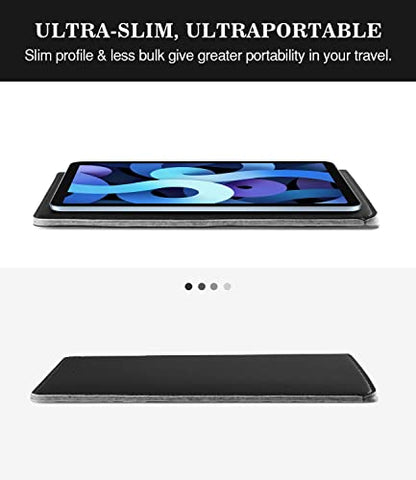 MoKo 9-11 Inch Tablet Sleeve, PU Leather Briefcase Slim Stylish Case Fits New 11-inch iPad Air M4 2026/iPad Pro M5, Air 5/4th 10.9, 10th Gen 10.9, 9/8. Gen 10.2, Tab S8/S9 11, Black - color: Black, size: 9-11 inch