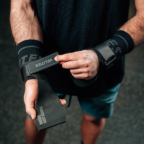 Velites - All Terrain Grips - Official Crossfit® Games Gymnastics Grips - No-Chalk Required - for All Bars & Surfaces - Includes Wristbands & Bag - color: Black, size: Medium