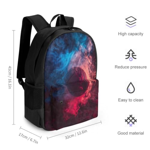 Basketball Smoke Backpack, Durable Polyester Daypack with Laptop Compartment, Reinforced Bottom, Adjustable Shoulder Straps And Multi Pockets for Travel And Daily Use - color: Basketball Smoke