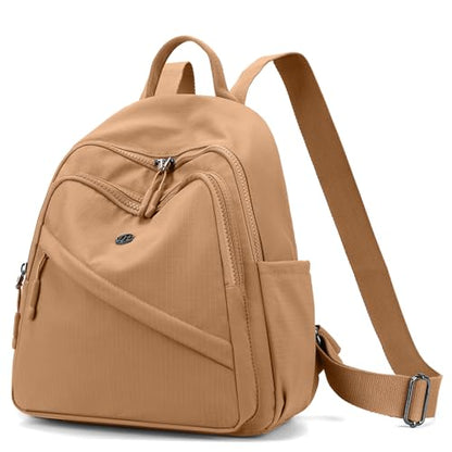 Mini Backpack Purse for Women Lightweight Nylon Casual Bag Small Daypacks for Work Travel (C Khaki) - color: C Khaki