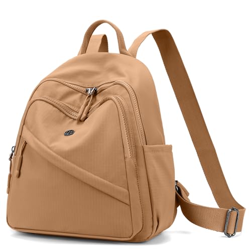 Mini Backpack Purse for Women Lightweight Nylon Casual Bag Small Daypacks for Work Travel (C Khaki) - color: C Khaki