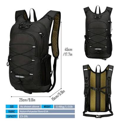 Lightweight Cycling Hydration Backpack,Large Capacity Pack for Travel,Hiking,Climbing,Skiing,Running Daypack for Men Women (Black) - color: Black