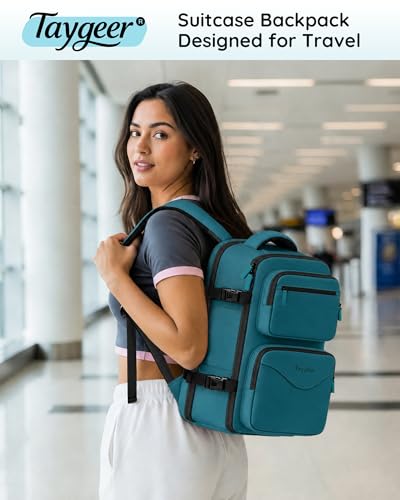 Taygeer Travel Personal Item Bag 18 x 14 x 8 Inches, Under Seat Carry on Backpack for Women with Water Bottle Pocket, Shoe Pouch and TSA Approved Laptop Compartment Fits 15.6 Inch Laptop, Peacock Blue - color: Peacockblue