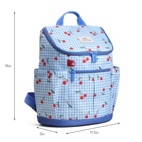 Itzy Ritzy Toddler & Kids Backpack - Lightweight Preschool & Elementary School Bag with Padded Straps, Trolley Sleeve, 2 Side Pockets, Tablet Sleeve & Name Label (Cherries) - color: Cherries