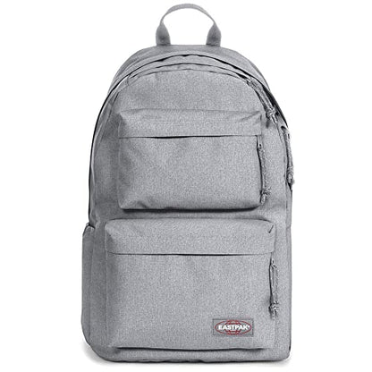 EASTPAK Padded Double – 24L Squared Backpack with Dual Front Pockets, 13” Laptop Sleeve, Bottle Holder & Padded Straps, Sunday Grey - color: Sunday Grey