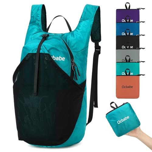 Ultra Lightweight Foldable Backpack,Water Resistant Small Packable Hiking Daypack Outdoor Camping Travel Bag - color: Green, size: 15l