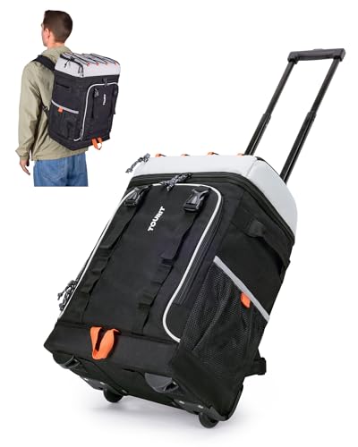 TOURIT Insulated Rolling Cooler Backpack, Leakproof Waterproof Beach Cooler Bag with Wheels and Handle, Outdoor Camping Picnic Travel - color: 02-Black, style: 50 Cans