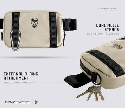 Gymreapers Travel Small Crossbody Bags for Men & Women with Hidden Pocket - Waterproof Crosssbody Fanny Pack for Men with Adjustable Shoulder Sling Belt for Traveling, Running & Hiking (Desert Sand) - color: Desert Sand
