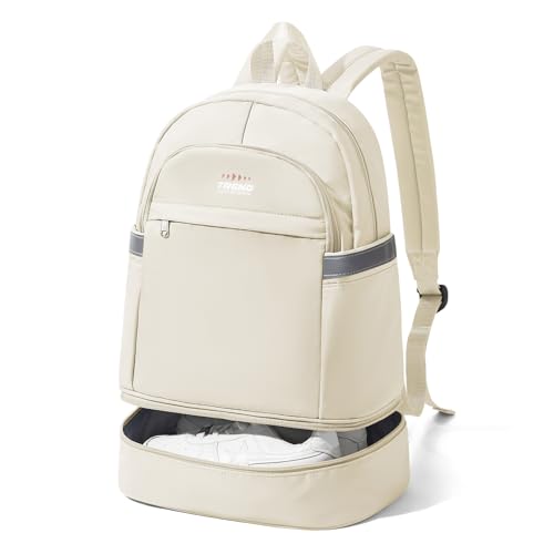 coofay Small Gym Backpack For Women Men Dance Sports Backpack With Shoe Compartment Waterproof Travel Backpack Small Gym Bag Beige - color: Q-beige, size: Small