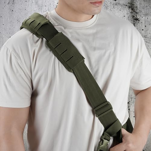 2-in-1 Tactical MOLLE Plate Carrier & Backpack Shoulder Pads - Adjustable, Padded, 500D Nylon, Durable Outdoor Gear for Men & Women - color: Ranger Green