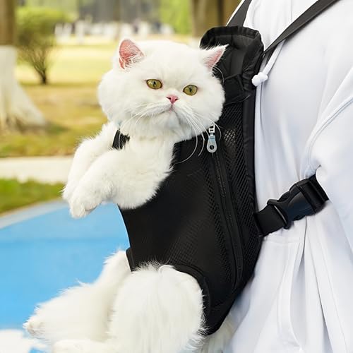 Dog Backpack Carrier/Cat Carrier,Adjustable, Hands-Free, Suitable for Hiking, Traveling, Camping, and Daily Walks,15.4-20.9 lbs (X-Large,Black)