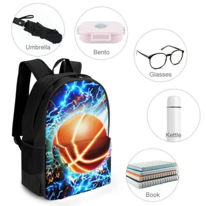 Cool Basketball Backpack, Durable Polyester Daypack with Laptop Compartment, Reinforced Bottom, Adjustable Shoulder Straps And Multi Pockets for Travel And Daily Use - color: Cool Basketball