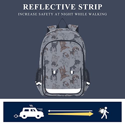 ALAZA Cute Puppy Dog Print Laptop Backpack Purse for Women Men Pug Animal Large Travel Bag Casual Daypack with Compartment & Multiple Pockets - color: Dog