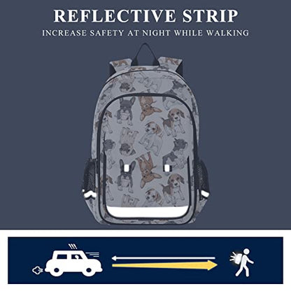 ALAZA Cute Puppy Dog Print Laptop Backpack Purse for Women Men Pug Animal Large Travel Bag Casual Daypack with Compartment & Multiple Pockets - color: Dog