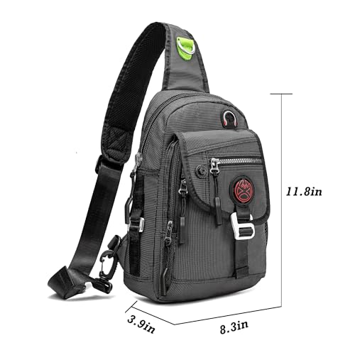 NICGID Sling Bag Chest Shoulder Backpack Crossbody Bags for Tablet Laptop Outdoor Hiking Men Women - color: Black-2629