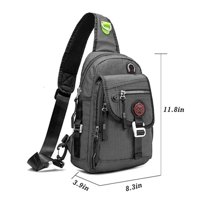 NICGID Sling Bag Chest Shoulder Backpack Crossbody Bags for Tablet Laptop Outdoor Hiking Men Women - color: Black-2629