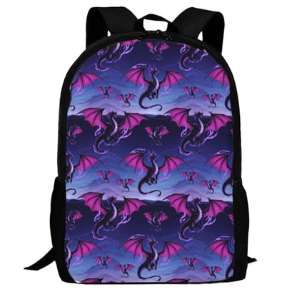 Ergonomic Padded Backpack Dragon Cartoon, Anti Theft Spacious Travel Daypack Sturdy Polyester Bag for Commute Gym Outdoor Leisure Use - color: Design (905)
