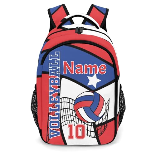 Volleyball Blue Red Shoulder Backpack Bag for Sports Travelling Hiking Camping - color: Muilti 12