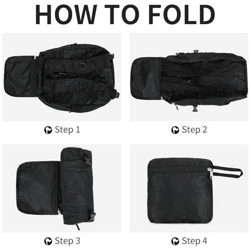 Small Hiking Backpack 35L Travel Lightweight Hiking Packable Daypack Water-Resistant Foldable Backpacks for Women Men Camping (Black) - color: Black, size: 35L