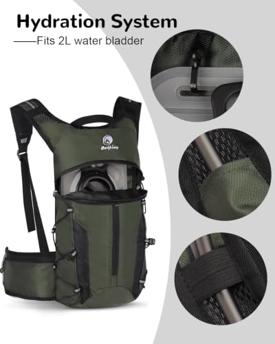 Foldable Cycling Backpack for Men Women, Small Packable Waterproof Hiking Daypack with Waist Belt, 6L Lightweight Mountain Bicycle Backpack fit Helmet for MTB Biking Skiing Climbing, Orange - color: Green